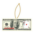 LV Blackjack $100 Bill Ornament w/ Clear Mirrored Back (3 Square Inch)